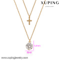 44181 en gros xuping bijoux en alliage de cuivre 18 k style catholique diamant blanc plaqué or bijoux lariat collier